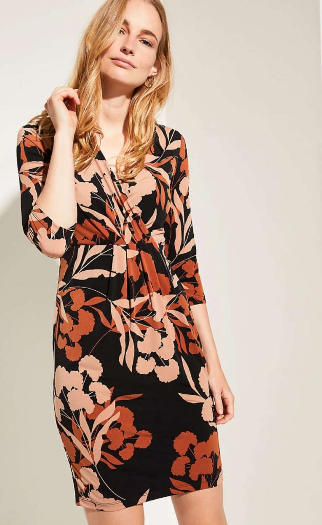 Comma Dress Flower Black