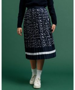 Gant Word Plisee Skirt Evening Blue