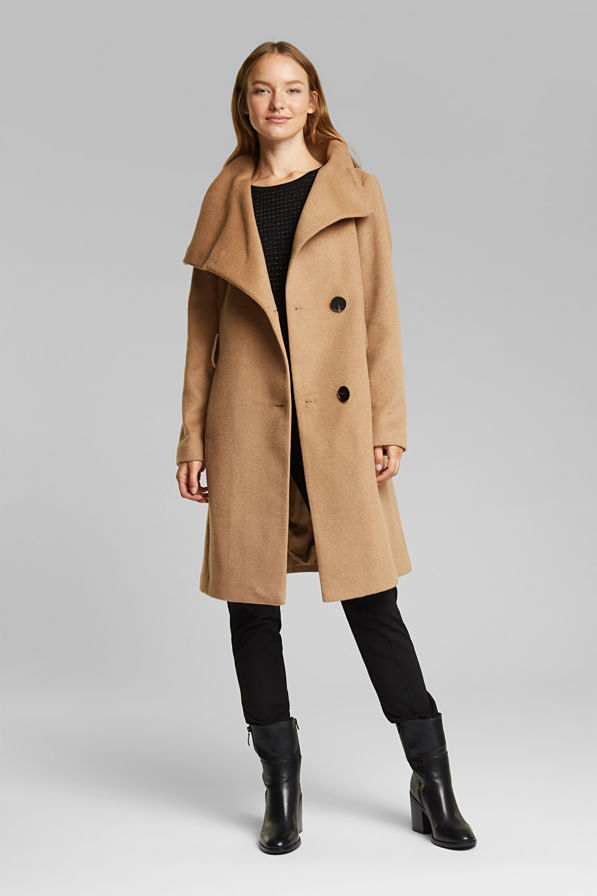 Esprit Wool Coat Camel