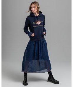 Gant Woman Archive Shield Hoodie Evening Blue