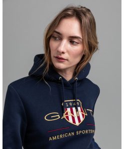 Gant Woman Archive Shield Hoodie Evening Blue