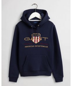 Gant Woman Archive Shield Hoodie Evening Blue