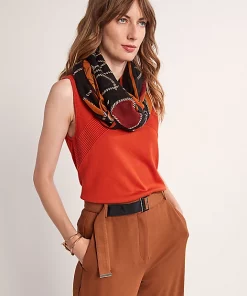 Comma, paisley Scarf Black