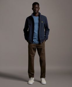 Lyle & Scott Crew Neck Lambswool Blend Jumper Slate Blue Marl