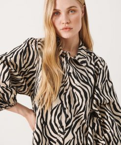 Part Two Eleina Dress Cement Zebra Print