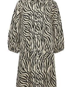Part Two Eleina Dress Cement Zebra Print