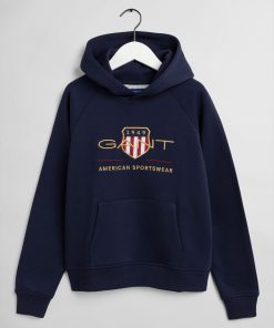Gant Teens Archive Shield Hoodie Evening Blue