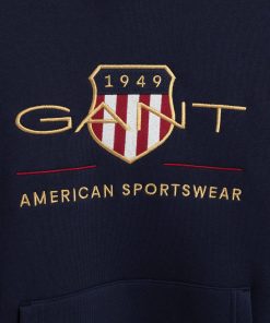 Gant Teens Archive Shield Hoodie Evening Blue