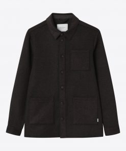 Les Deux Jason Wool Hybrid Jacket Dark Brown