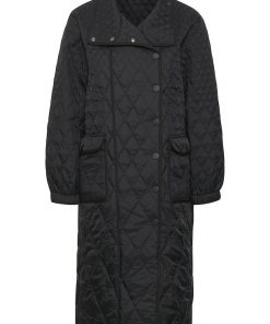 Gestuz Evalagz Quilted Coat Black