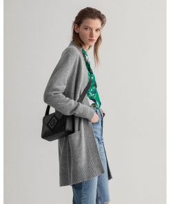 Gant Woman Long Wool Cardigan Grey Melange