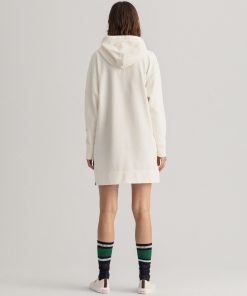 Gant Woman Retro Shield Hoodie Dress Eggshell