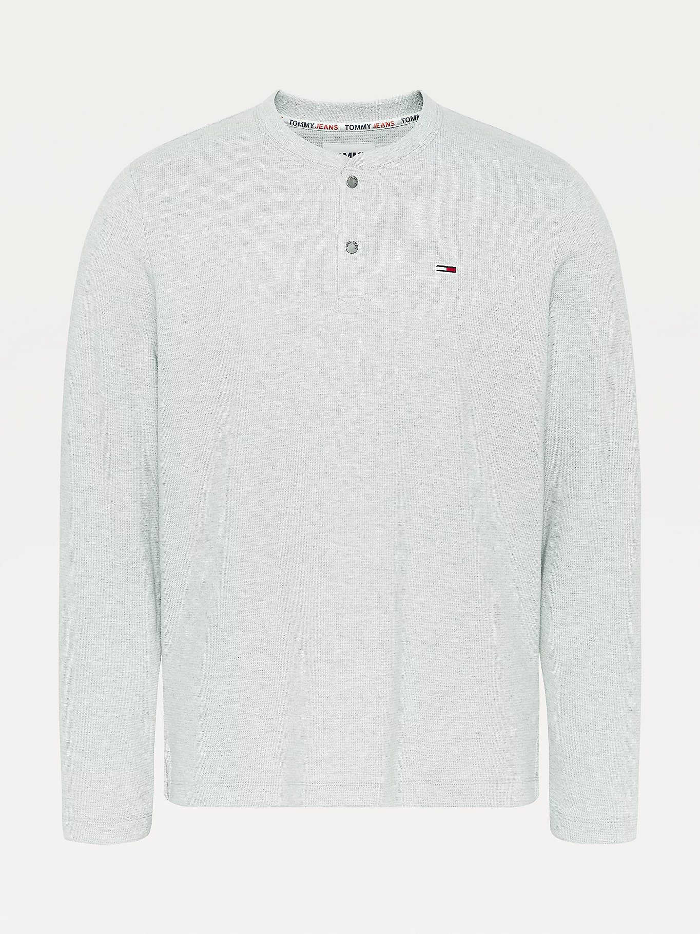 Tommy Jeans Henley Long Sleeve T-shirt Light Grey heather