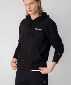 Champion Script Logo Hoodie Black