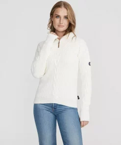 Holebrook Valborg T-Neck Windproof Knit Off White