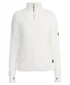 Holebrook Valborg T-Neck Windproof Knit Off White