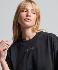 Superdry Code Tech Oversized Boxy T-Shirt Black