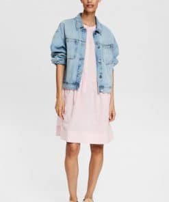 Esprit Linen Blend Dress Light Pink