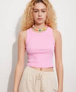 Envii Enally Racer Crop Top Prism Pink