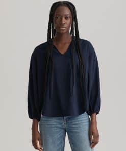 Gant Women Popover Blouse Classic Blue