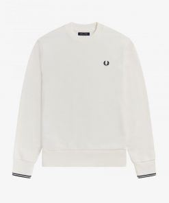 Fred Perry Crew Neck Sweatshirt Snow White