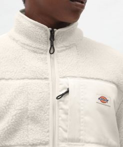 Dickies Red Chute Sherpa Fleece Jacket Ecru