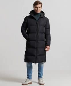Superdry Studios Longline Duvet Coat Black