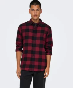 Only & Sons Gudmund Checked Shirt Purple