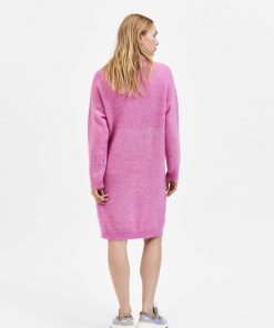 Selected Femme Mola Highneck Knit Dress Phlox Pink