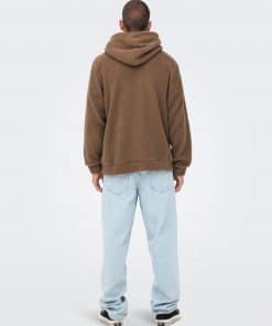 Only & Sons Remy Teddy Hoodie Brown