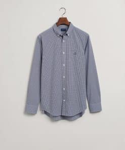 Gant Poplin Micro Gingham Shirt College Blue