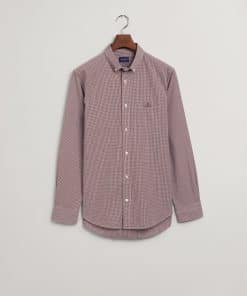 Gant Poplin Micro Gingham Shirt Plumped Red