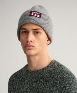 Gant Retro Shield Beanie Dark Grey Melange