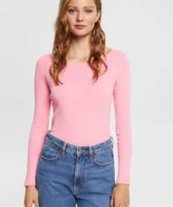 Esprit Long Sleeve Logo T-shirt Pink