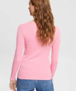 Esprit Long Sleeve Logo T-shirt Pink