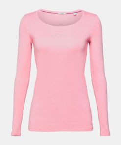 Esprit Long Sleeve Logo T-shirt Pink