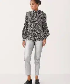 Part Two Tamina Blouse Rainy Day Zig Zag Print