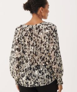 Part Two Tennie Blouse Texture Print Gold