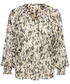 Part Two Tennie Blouse Texture Print Gold