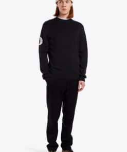 Fred Perry Laurel Wreath Crew Neck Jumper Black