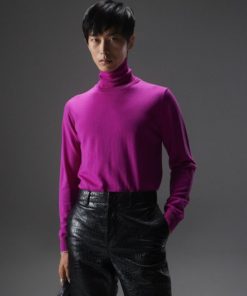 J.Lindeberg Lyd Merino Turtle Neck Sweater Wild Aster