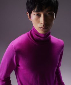 J.Lindeberg Lyd Merino Turtle Neck Sweater Wild Aster