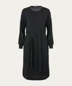 Knowledge Cotton apparel Crew Neck Merino Dress Black Jet
