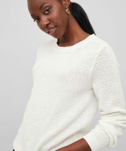 Vila Dalo O-neck Knit White Alyssum