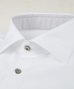 Stenströms White Contrast Twill Shirt
