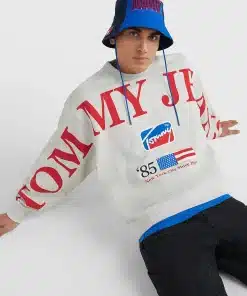 Tommy Jeans Comfort Fit Logo Sweatshirt Silver Grey Htr