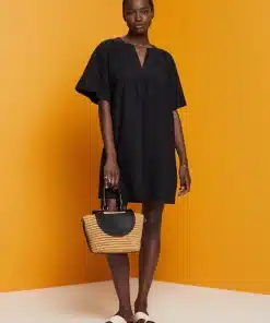 Esprit Linen Blend Dress Black