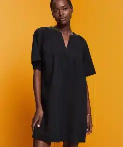 Esprit Linen Blend Dress Black