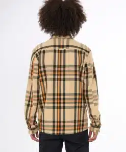 Knowledge Cotton Apparel Heavy Flannel Checkered Overshirt Green Check
