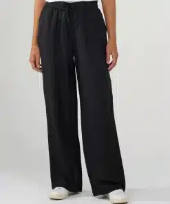 Knowledge Cotton Apparel Linen Mix Pants Black Jet